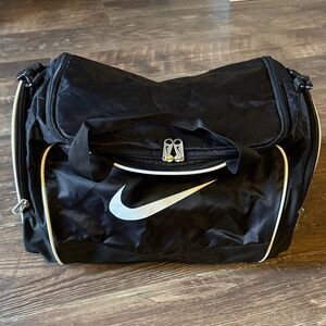 Nike Black and White Duffel Bag